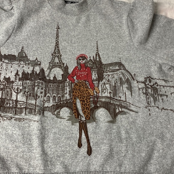 Love and Lace Graphic Long Sleeve Sweater. - Picture 5 of 7